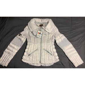 NWT Goode Rider Tech Down Jacket Platinum Equestrian Style Quilted Winter Sz S